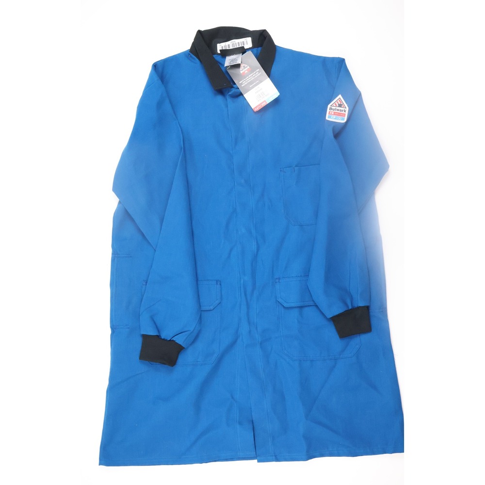 Bulwark FR Lab Coat Flame Resistant Chemical Splash L Workwear KNR6RB NWT $325